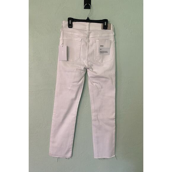 Edwin Women’s 25 Optic White Bree Crop Slim Straight Premium Jeans 25x26 - Picture 2 of 6